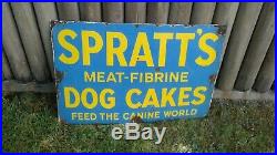 Vintage Spratts Dog Food Enamel Sign (original) Maker Wood &penfold London