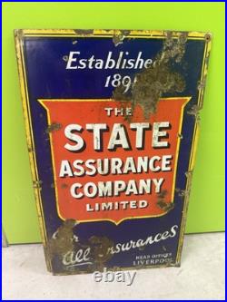 Vintage State Assurance Company Enamel Sign