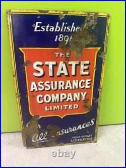 Vintage State Assurance Company Enamel Sign