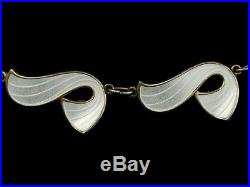 Vintage Sterling Silver White Enamel Ivar Holth Signed Necklace Norway