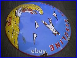 Vintage Style 12 Aviation Gasoline Esso Enamel Domed Garage/man Cave Sign Vintage Style 12 Aviation Gasoline Esso Enamel Domed Garage/man Cave Sign