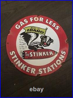 Vintage Style 12 Stinker Station Gasoline Gas/garage Motorcycle Enamel-sign