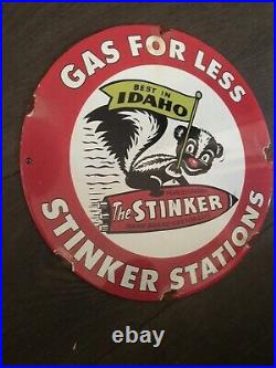 Vintage Style 12 Stinker Station Gasoline Gas/garage Motorcycle Enamel-sign