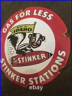 Vintage Style 12 Stinker Station Gasoline Gas/garage Motorcycle Enamel-sign