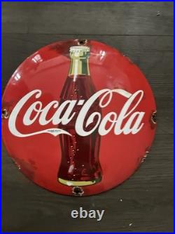 Vintage Style Coca Cola Enamel Advertising Domed Sign 12