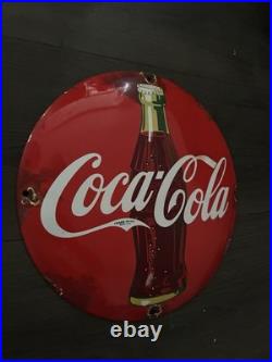 Vintage Style Coca Cola Enamel Advertising Domed Sign 12