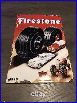 Vintage Style Firestone Tyre Enamel 12x8 Garage/Advertising Sign