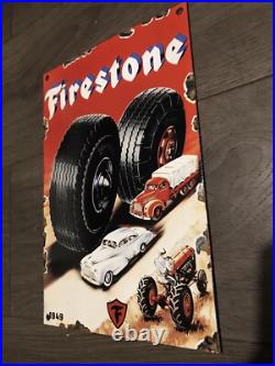 Vintage Style Firestone Tyre Enamel 12x8 Garage/Advertising Sign