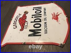 Vintage Style Gargoyle Mobileoil Enamel Advertising Sign 12 X 12 -923g Weight