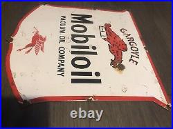 Vintage Style Gargoyle Mobileoil Enamel Advertising Sign 12 X 12 -923g Weight