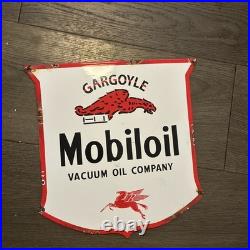 Vintage Style Gargoyle Mobiloil Enamel Advertising Sign 12 X11