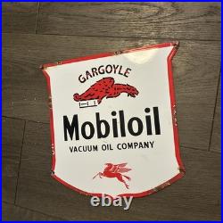 Vintage Style Gargoyle Mobiloil Enamel Advertising Sign 12 X11