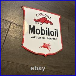 Vintage Style Gargoyle Mobiloil Enamel Advertising Sign 12 X11