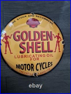 Vintage Style Golden Shell Motorcycles Enamel Sign 12