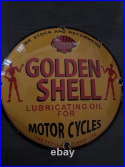 Vintage Style Golden Shell Motorcycles Enamel Sign 12