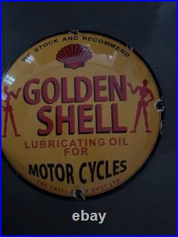 Vintage Style Golden Shell Motorcycles Enamel Sign 12
