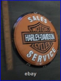 Vintage Style Harley Davidson Enamel 12 Advertising /Man Cave Sign