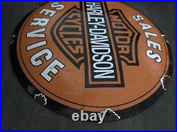 Vintage Style Harley Davidson Enamel 12 Advertising /Man Cave Sign