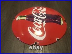 Vintage Style Heavy Domed Coca-Cola Enamel Advertising Sign 12