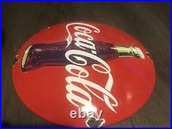 Vintage Style Heavy Domed Coca-Cola Enamel Advertising Sign 12