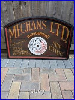 Vintage Style Mechans Ltd Humberside Ship Fitters Wooden Wall Sign Enamel Dial