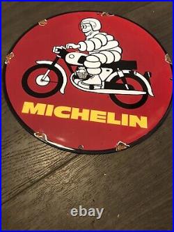 Vintage Style Michelin Motorcycle Advertising Enamel Porcelain Sign 12