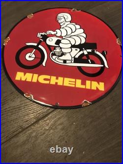Vintage Style Michelin Motorcycle Advertising Enamel Porcelain Sign 12