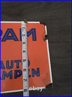 Vintage Style Osram Auto Lamps 12 X8porcelain Sign Enamel