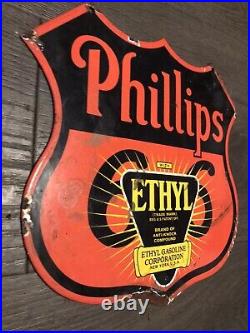 Vintage Style Philips Ethyl Enamel Advertising/Garage Gasoline Sign 11x11 Vintage Style Philips Ethyl Enamel Advertising/Garage Gasoline Sign 11x11