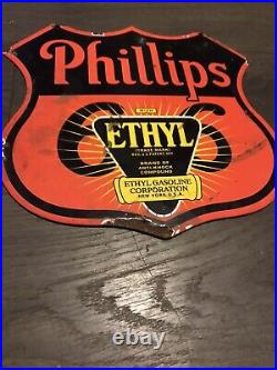 Vintage Style Philips Ethyl Enamel Advertising/Garage Gasoline Sign 11x11 Vintage Style Philips Ethyl Enamel Advertising/Garage Gasoline Sign 11x11