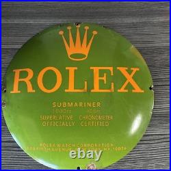 Vintage Style Rolex Enamelled Submariner Advertising Sign. 30cm X 30cm Oval