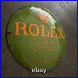 Vintage Style Rolex Enamelled Submariner Advertising Sign. 30cm X 30cm Oval