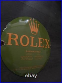 Vintage Style Rolex Watch Shop Advertising Enamel Sign. 12 Vintage Style Rolex Watch Shop Advertising Enamel Sign. 12