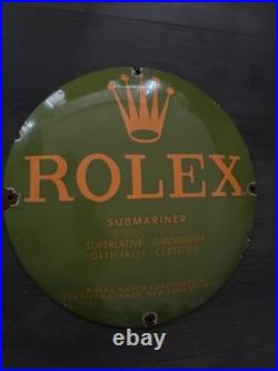 Vintage Style Rolex Watch Shop Advertising Enamel Sign. 12 Vintage Style Rolex Watch Shop Advertising Enamel Sign. 12