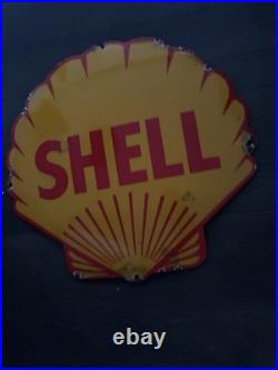 Vintage Style Shell Enamel Porcelain Advertising Heavy Garage Sign 12