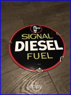 Vintage Style Signal Diesel Fuel Enamel Advertising/Garage Sign 12