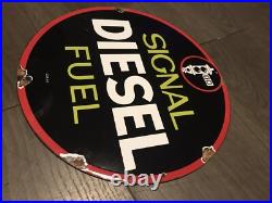 Vintage Style Signal Diesel Fuel Enamel Advertising/Garage Sign 12