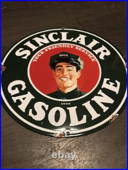 Vintage Style Sinclair Gasoline 12 Enamel Garage/Advertising Sign Vintage Style Sinclair Gasoline 12 Enamel Garage/Advertising Sign