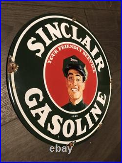 Vintage Style Sinclair Gasoline 12 Enamel Garage/Advertising Sign Vintage Style Sinclair Gasoline 12 Enamel Garage/Advertising Sign