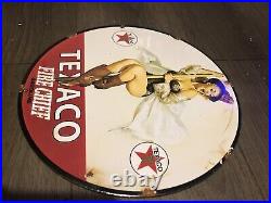 Vintage Style Texaco Fire Chief Enamel Advertising/Garage 12 Sign