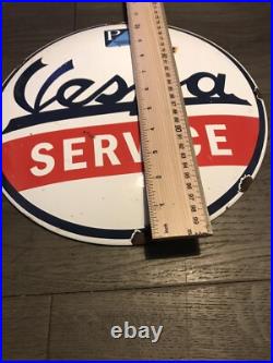 Vintage Style Vespa 12 Enamel Advertising Service Porcelain Sign-881g Weight Vintage Style Vespa 12 Enamel Advertising Service Porcelain Sign-881g Weight