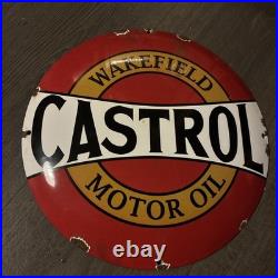 Vintage Style Wakefield CASTROL Enamel Advertising/Garage Sign 12