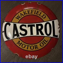 Vintage Style Wakefield CASTROL Enamel Advertising/Garage Sign 12