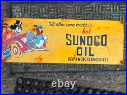 Vintage Sunoco Disney Enamel Sign