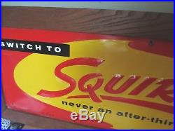 Vintage Switch to Squirt Soda Advertising Sales Embossed Enamel Sign 1958
