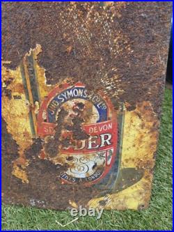 Vintage Symons Cyder enamel Pub Advertising Sign 24 X 21