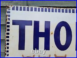 Vintage THORLEYS CAKE Enamel Sign Advertising LARGE 32 x 27