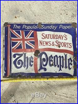 Vintage The People Enamel Advertising Sign