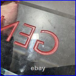 Vintage Thick Glass Gentlemen Sign Vintage Decor Engraved Enamel