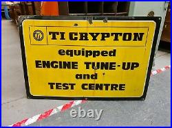Vintage Ti Crypton Garage Enamel Advertising Sign